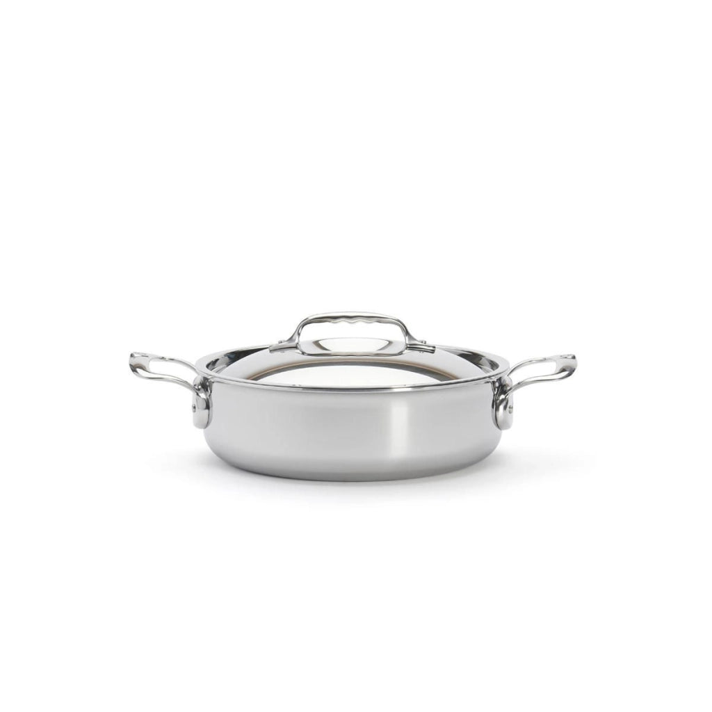 De Buyer 3741.20 Affinity Pentola Bassa con Coperchio in Acciaio Inox 20 cm Capacita' 1.7 L Adatta per Induzione e Forno Lavabile in Lavastoviglie colore Acciaio inox