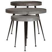 Tavolini da Salotto 3 pz Argento in Legno Multistrato 373641