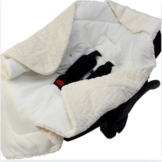 Deken per avvolgimento per lettino, passeggino e seggiolino, deken per neonati, misure ideali, 80 x 80 cm, con cappuccio e chiusura con grilletti, per inverno e estate