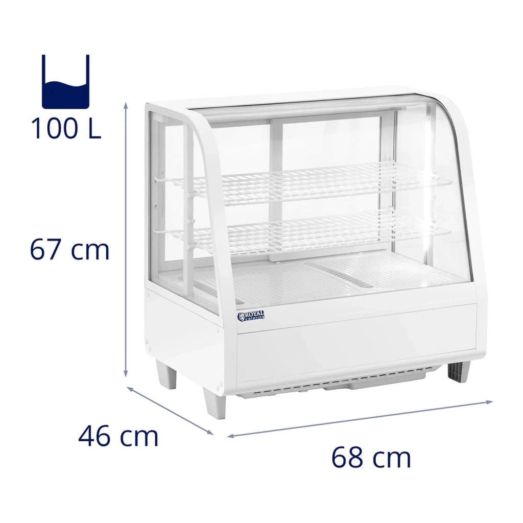 Vetrina refrigerata da 100 litri 3 ripiani plastica vetro temperato bianco 14_0005387