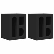 Set di 2 Comodini | Armadio da Notte | Mobiletto da notte Nero 40 x 35 x 50 cm Legno multistrato