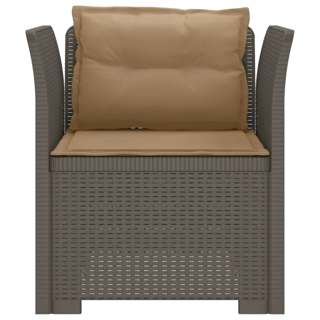 Sedia da giardino-Poltrona a 1 Posto con Cuscini Aspetto Rattan PP Grigio Chiaro 323978