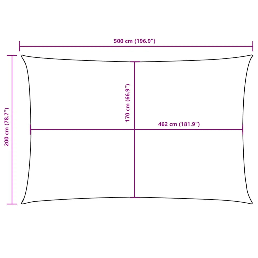 Parasole a Vela Oxford Rettangolare 2x5 m Arancione