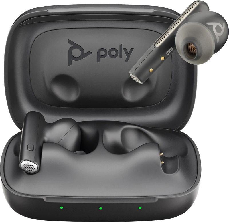 HP Poly Auricolari nerofumo Poly Voyager Free 60 UC + Adattatore BT700 USB-A + Custodia di ricarica di base