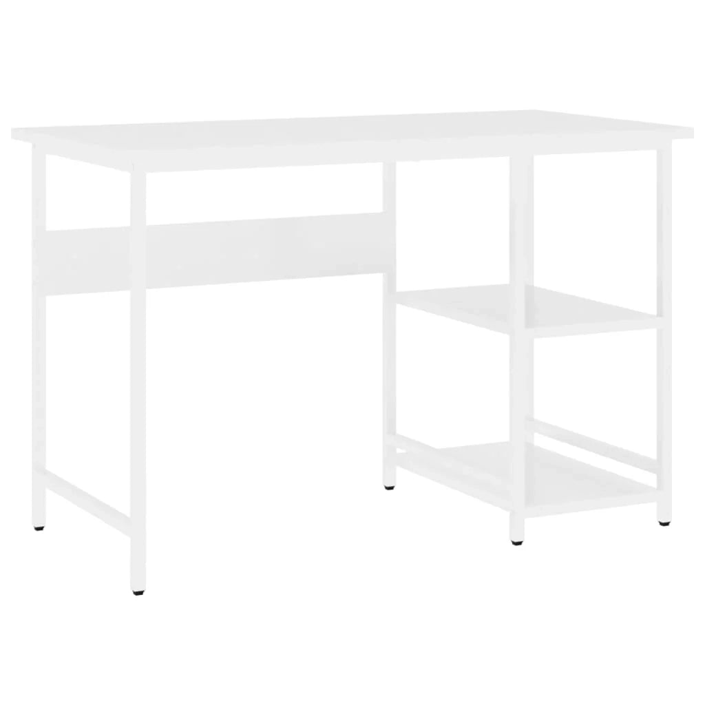 Scrivania per computer postazione di lavoro mobile per computer studio per computer 105 x 55 x 72 cm MDF e metallo bianco 02_0023709