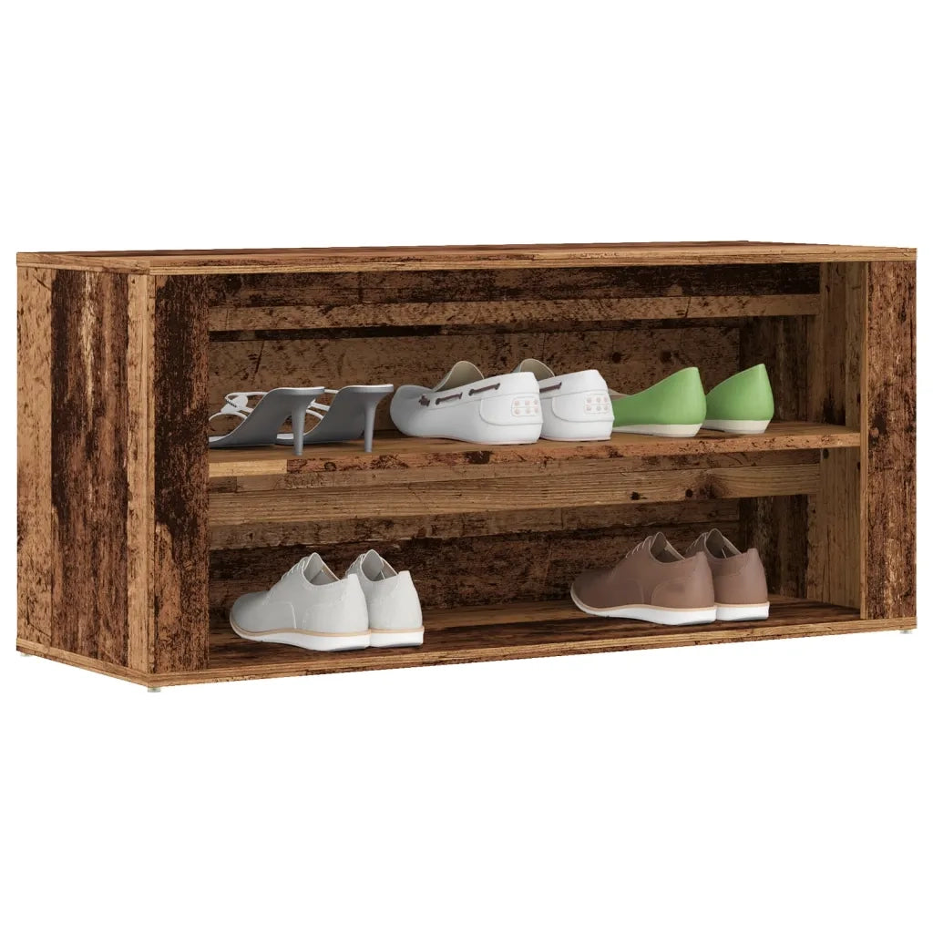 Scarpiera Legno Vecchio 100x35x45 cm in Truciolato 857089