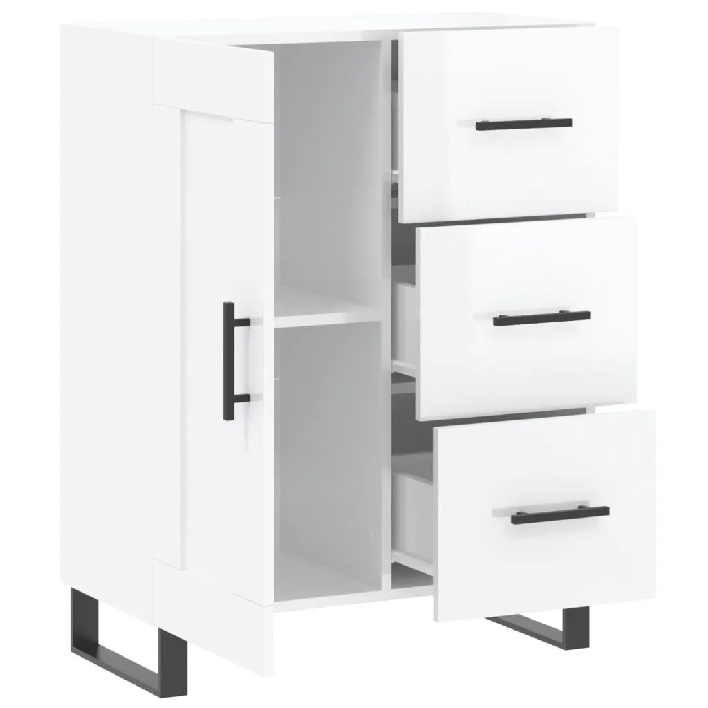 Credenza 69,5x34x90 cm in Legno Multistrato Bianco Lucido 830286
