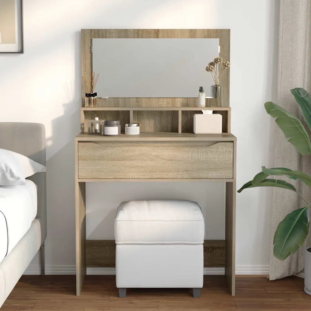 Toeletta | Tavoli da Trucco per Camera da Letto con cassetto Rovere Sonoma