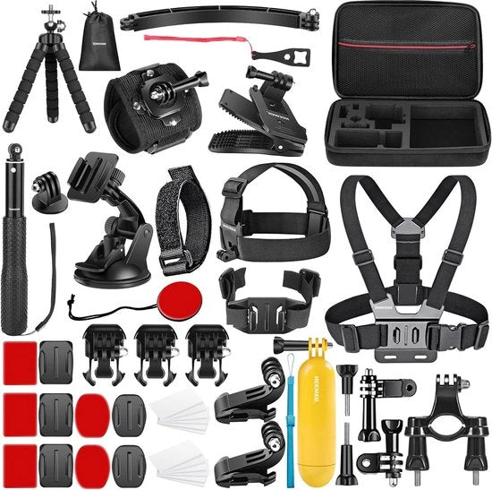 Accessori per fotocamera 50 in 1 compatibili con GoPro Hero 12 11 10 9, DJI OSMO 4 3 2, Insta360 X3 X2, GO 3, SJCAM, DBPOWER, AKASO, VicTsing, Apeman, WiMiUS, QUMOX, Lightdow, Campark, Sony Sports DV.