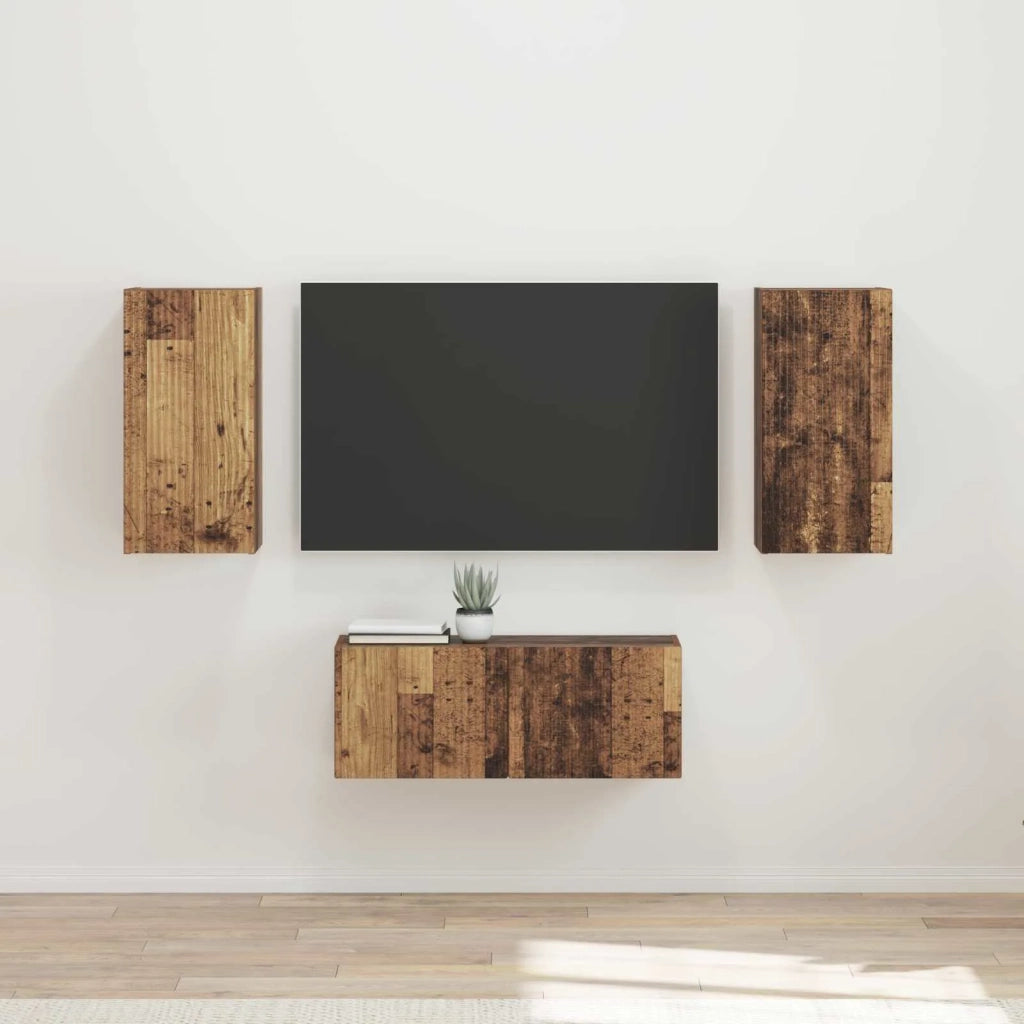 Set mobile TV 6 pcs Legno vecchio Legno multistrato 3409067