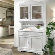 Credenza cristalliera beverly in legno 2 ante Shabby chic bianco