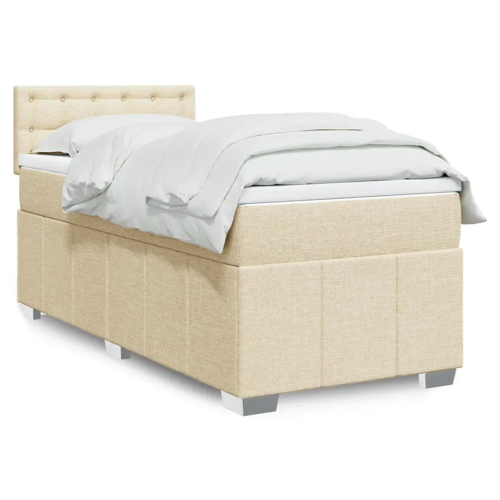 Giroletto a Molle con Materasso Crema 80x200 cm inTessuto 3289214