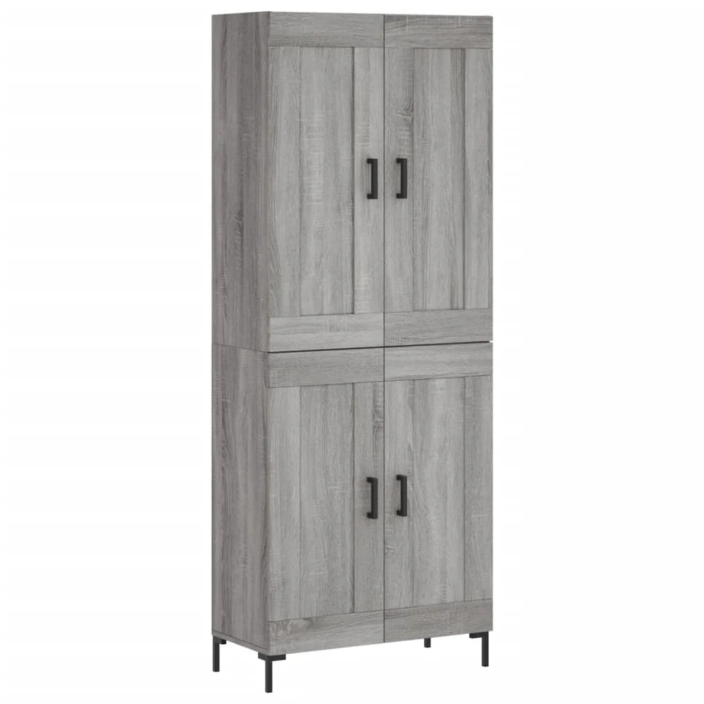 Buffet credenza cassettiera armadio mobile contenitore organizer cucina soggiorno salotto rovere Sonoma alto 69,5 x 34 x 180 cm legno ingegnerizzato grigio 02_0035486