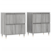 Buffet credenza cassettiera armadio mobile contenitore organizer cucina soggiorno salotti set di 2 legno ingegnerizzato Sonoma grigio 02_0036982