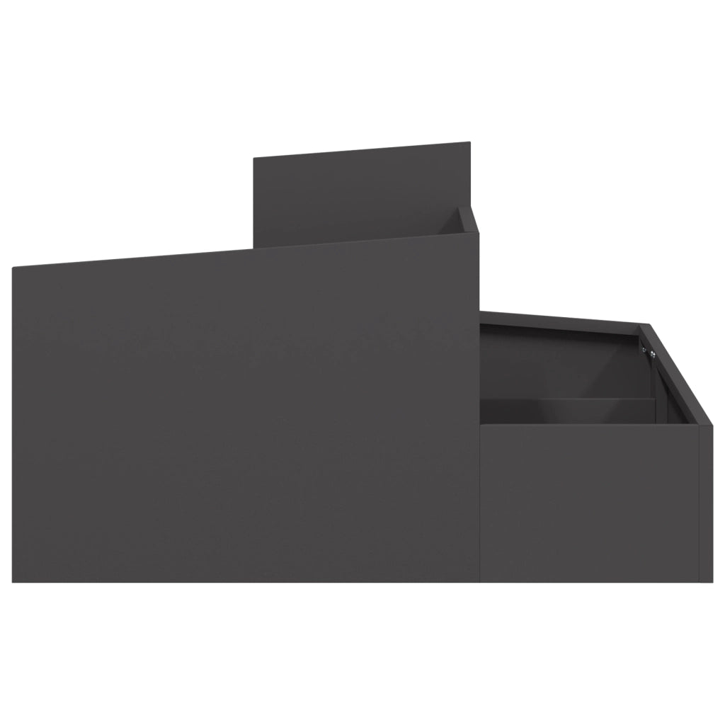 Fioriera Nera 80x80x50 cm Acciaio Laminato a Freddo