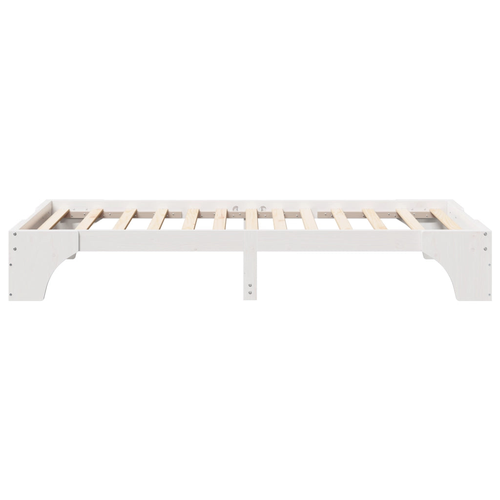 Letto Bianco Legno 90 x 190 cm Minimalista Struttura Letto