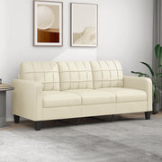 Divano a 3 Posti-Sofa 3 Posti Crema 180 cm in Similpelle 326233