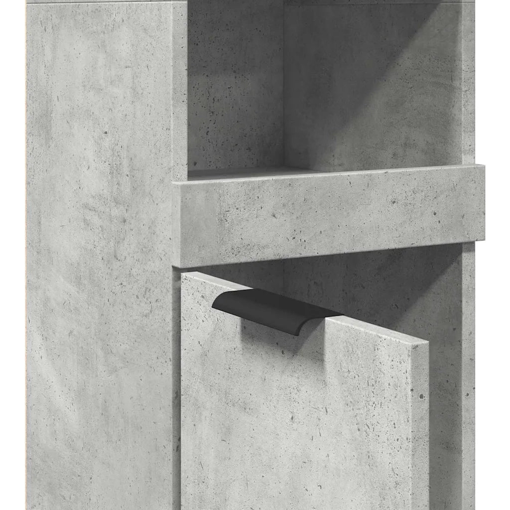 Mobile da Bagno Grigio Cemento 32x34x188,5 cm Legno Multistrato