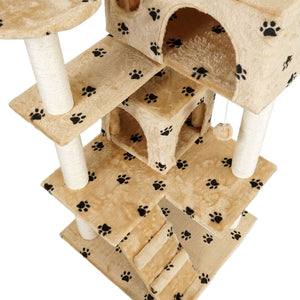 Albero tiragraffi per gatti beige con zampe 130 cm Albero per arrampicarsi Tiragraffi Gatto