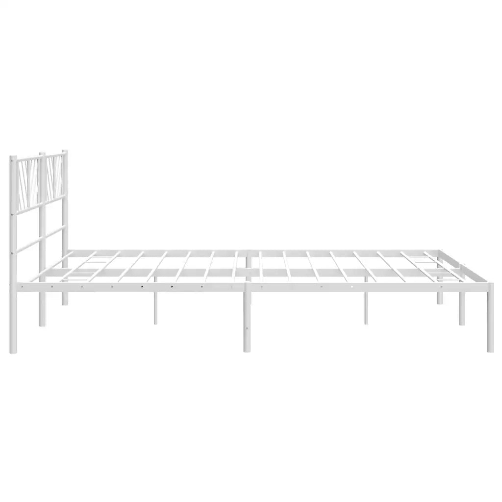 Giroletto con Testiera Metallo Bianco 183x213 cm 372233