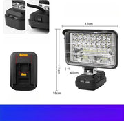 Lampada LED esterna alta luminosità, adatta per modello Deyi, lampada di emergenza per lavoro, lampada da lavoro portatile senza cavo, lampada portatile, adatta per esterni e illuminazione di luoghi di lavoro, 5 pollici, 48 LED - Stile 2
