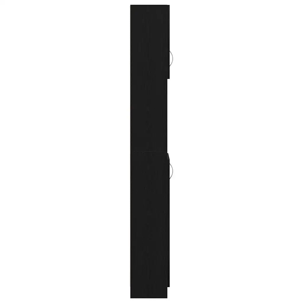 Mobile da Bagno Rovere Nero 32x25,5x190 cm in Legno Multistrato 862015