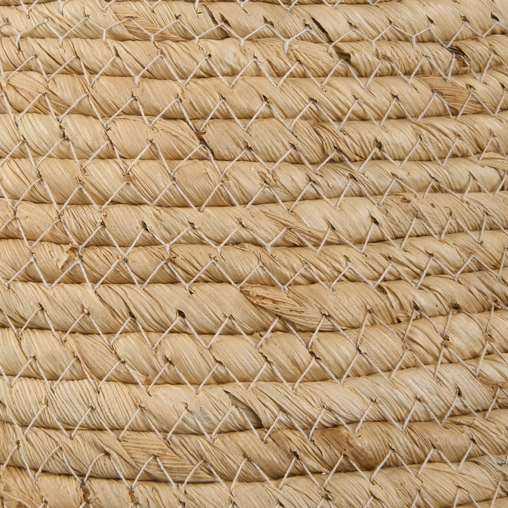 Lampada a sospensione con paralume in foglia di mais naturale, a cupola intrecciata, stile boho-japandi