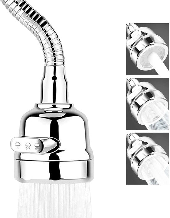 Spoutatura universale per cucina - acciaio inossidabile - con 3 uscite per acqua