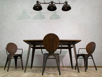 Set 2 Sedie 54x51x83 cm Harlem in Ferro e Legno Naturale e Grigio