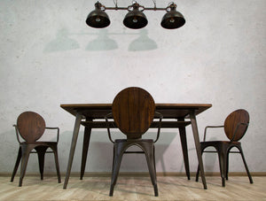 Set 2 Sedie 54x51x83 cm Harlem in Ferro e Legno Naturale e Grigio