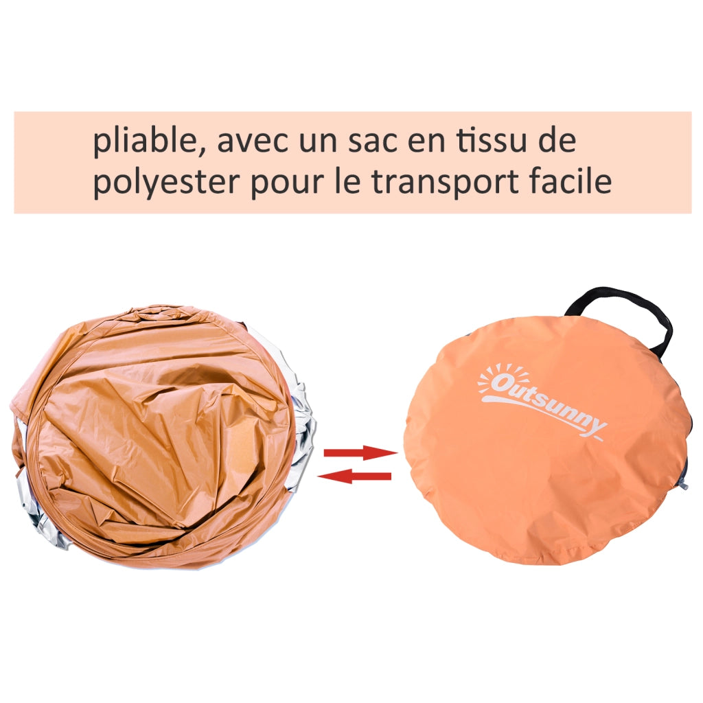 Tenda da spiaggia pop up pieghevole ¨C zephmum ¨C arancione 200x150x100