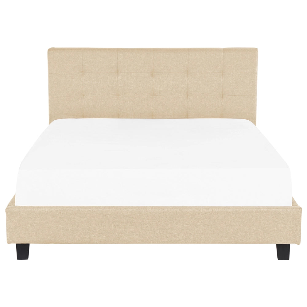 Letto ad acqua in poliestere beige 180 x 200 cm testiera imbottita camera da letto stile moderno