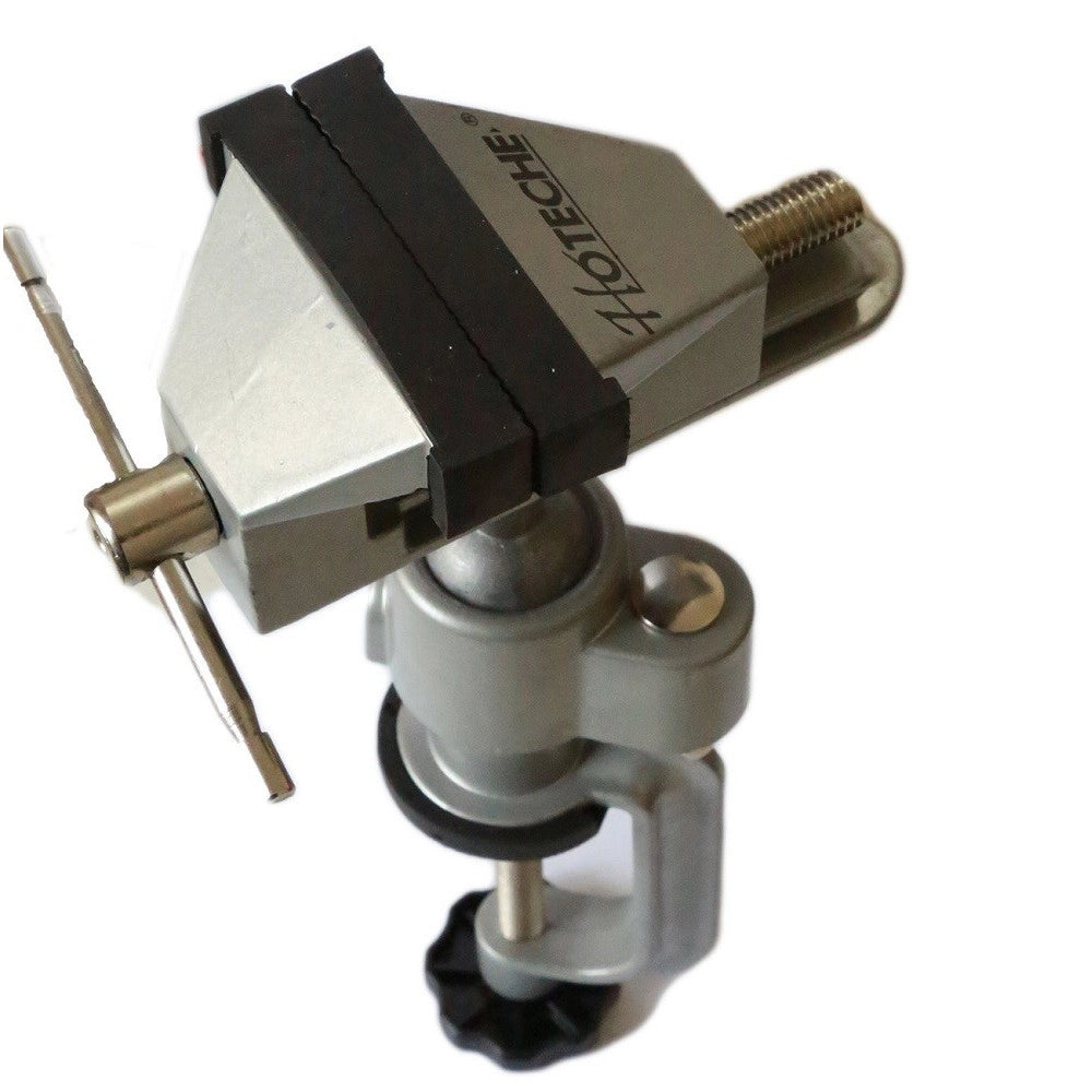 Trade Shop - Morsa Da Banco Base Girevole Snodabile Apertura Massima 50mm Fissaggio Morsetto -