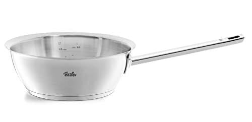 Fissler 084-148-20-100-0 Original-Profi Collection Padella conica per saltare 20 cm 1.9 litri Acciaio inox satinato con scala graduata e fondo universale incluso induzione colore Acciaio inox