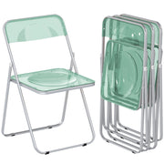 Set da 4 Sedie Pieghevoli in Acrilico Trasparenti ¨C zephmum ¨C Verde