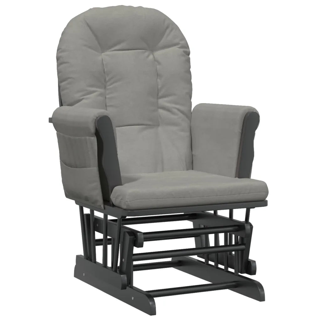 Poltrona Glider con Sgabello-Sedia a dondolo Grigio Chiaro in Tessuto 984193