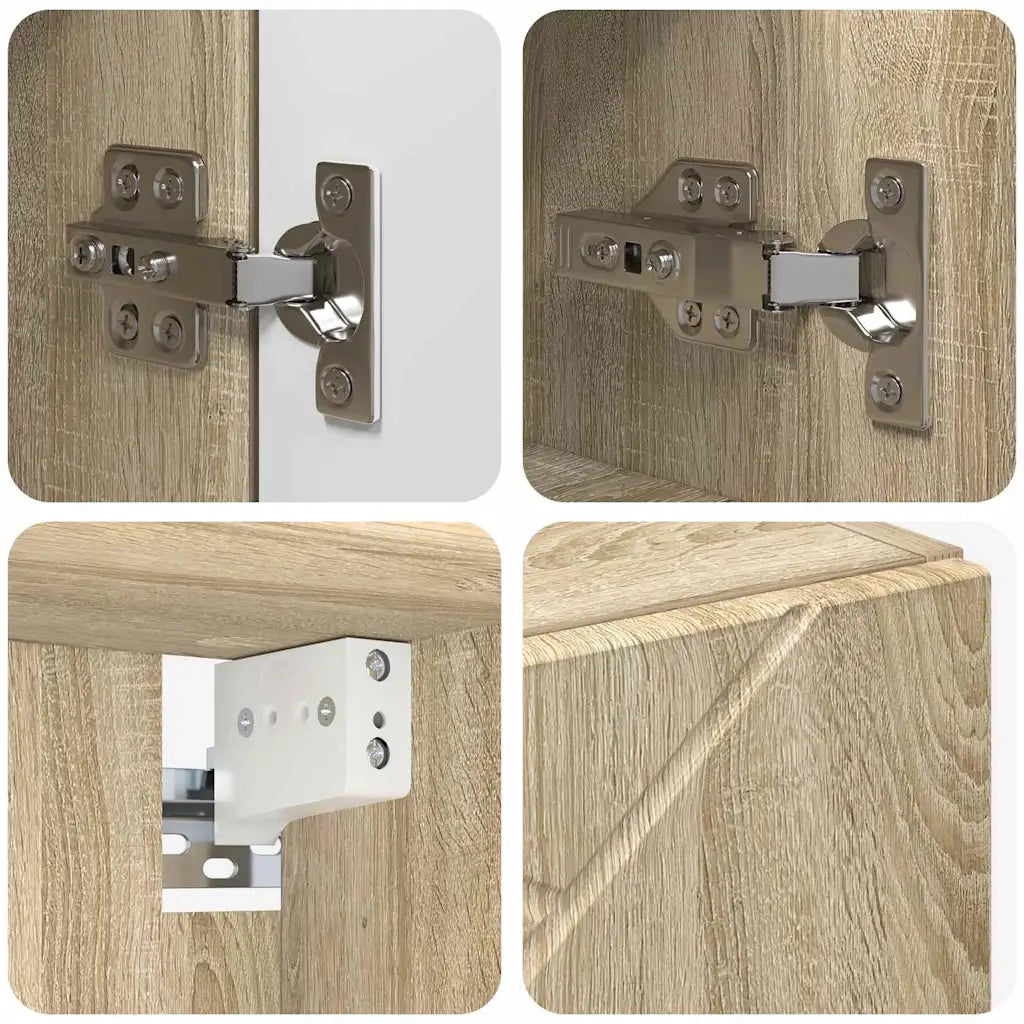 Set di mobili per il bagno con cassetto 4 pcs Rovere Sonoma 3392975