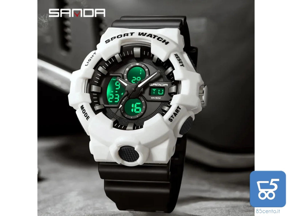 Orologio sportivo Sanda Uomo resistente acqua cronografo sveglia Sanda 3131