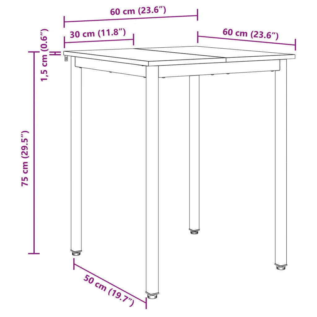 Tavoli da pranzo 60 x 60 x 75 cm METALLO 892614