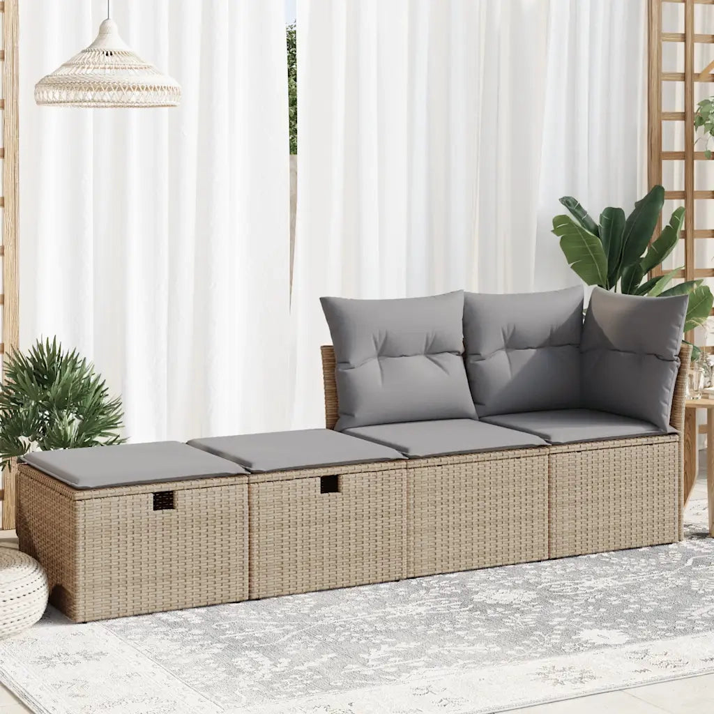 Set Divano da Giardino 2 pz con Cuscini Beige Polyrattan Acacia 3328672