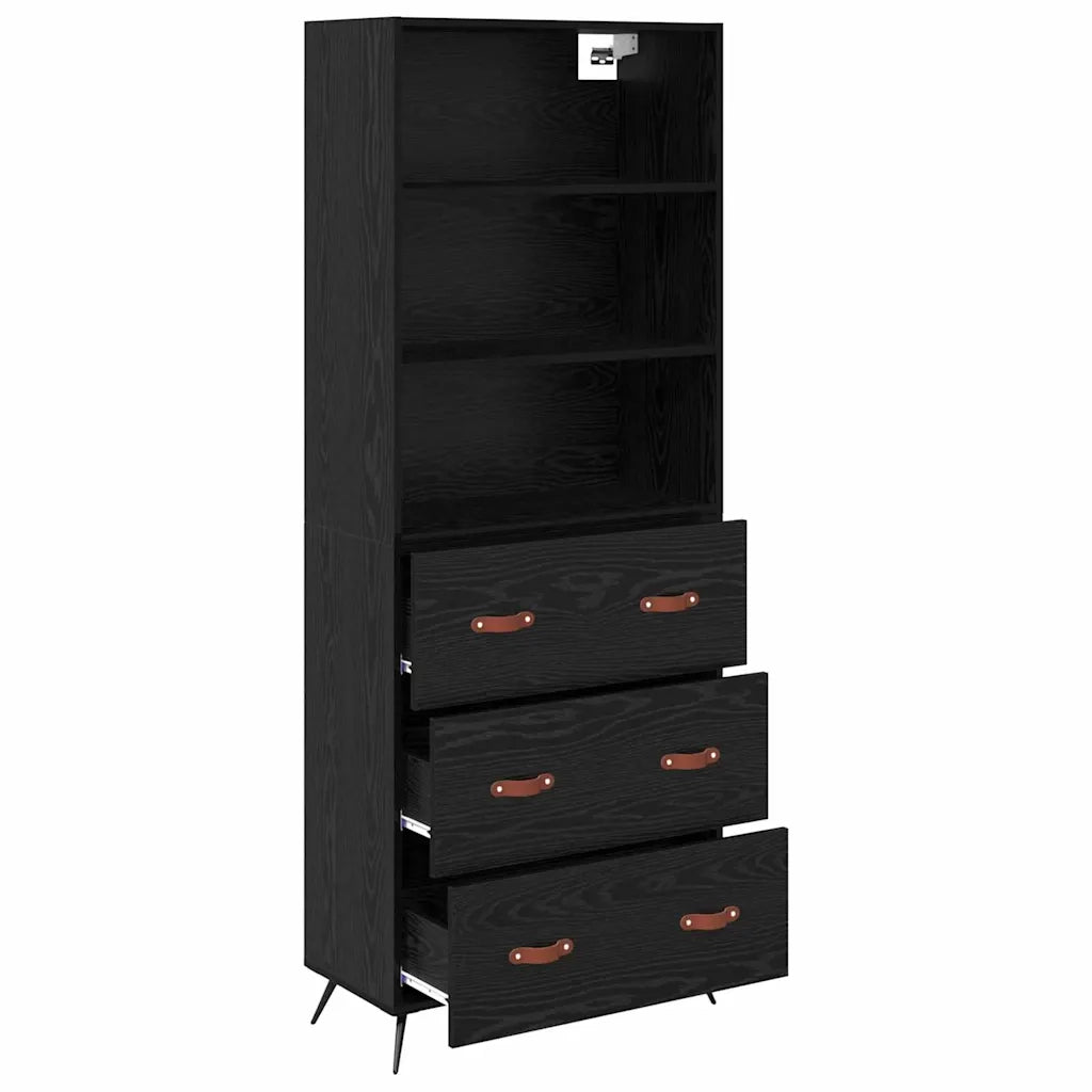 Credenza Rovere nero 69,5 x 34 x 180 cm Legno multistrato