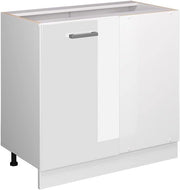 Mobile ad angolo cucina R-Line, Bianco lucido, 86 cm senza piano di lavoro, per la libera combinazione all'interno di sistemi cucina modulari