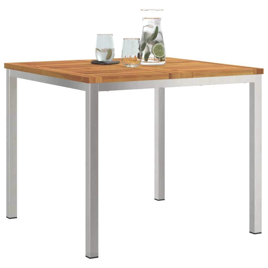 Tavolo da pranzo all'aperto 90x90x74,5 cm in legno massello di acacia