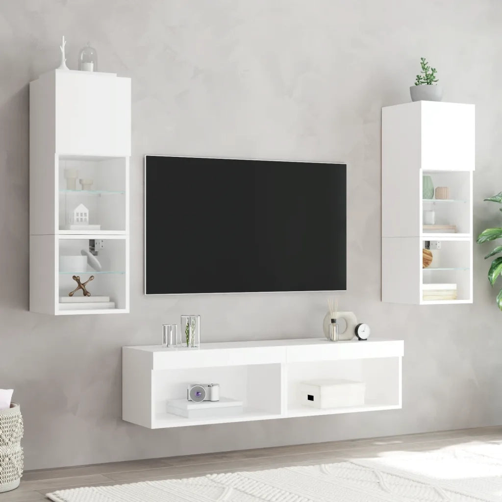 Mobile Porta TV con Luci LED Bianco 60x30x30 cm 837127