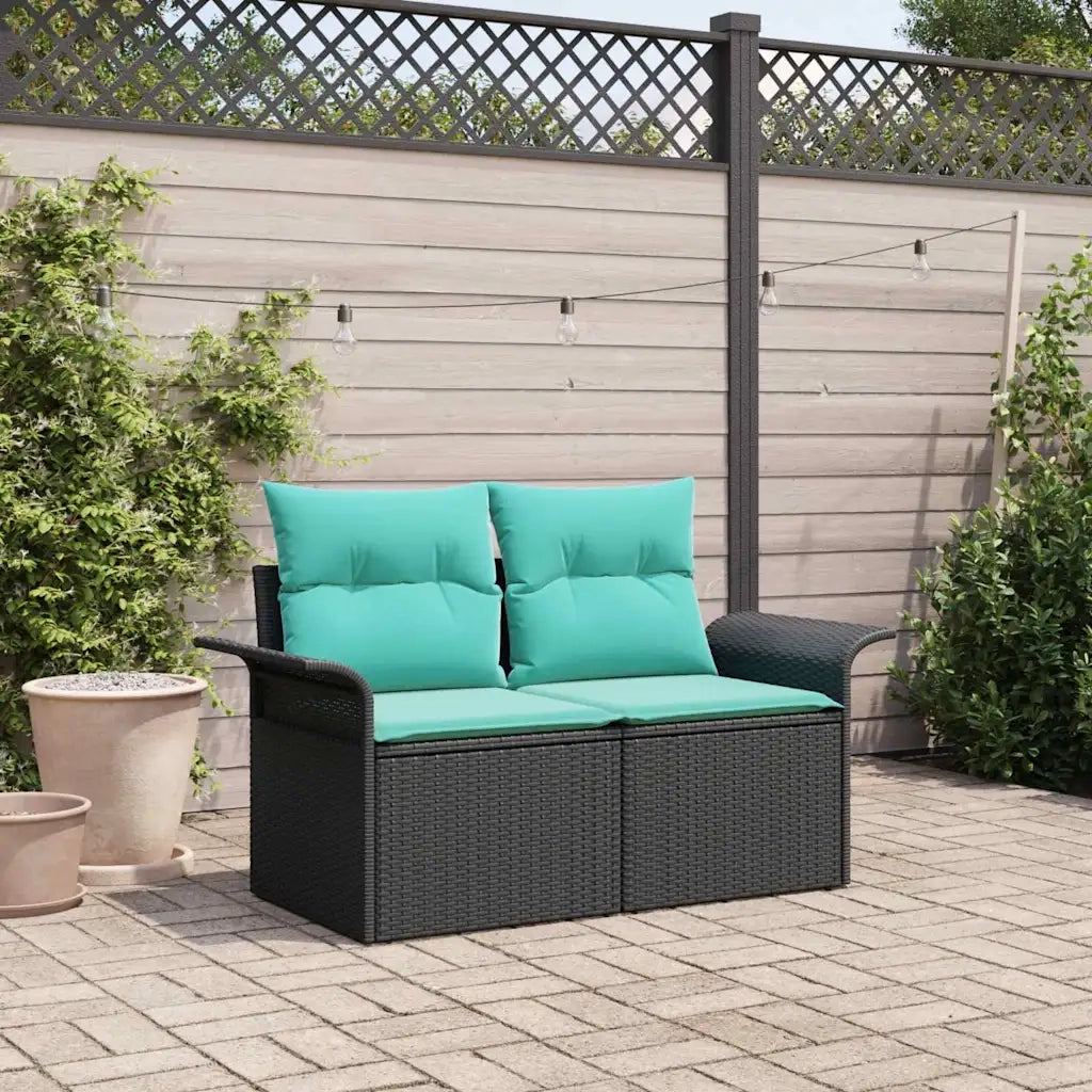 Divano da giardino con cuscino 141 x 62 x 69 cm polyrattan