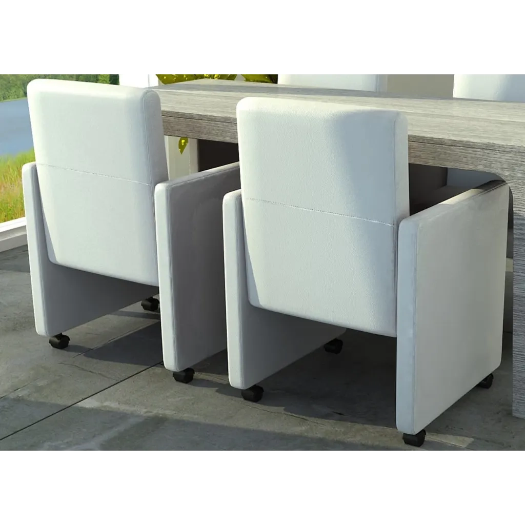 Sedie da Pranzo 2 pz Bianche in Similpelle cod mxl 53133