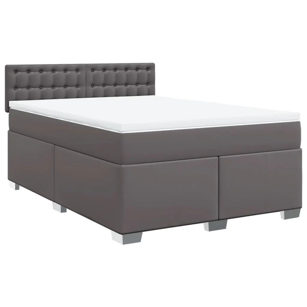 Giroletto a Molle con Materasso Grigio 140x200 cm in Similpelle