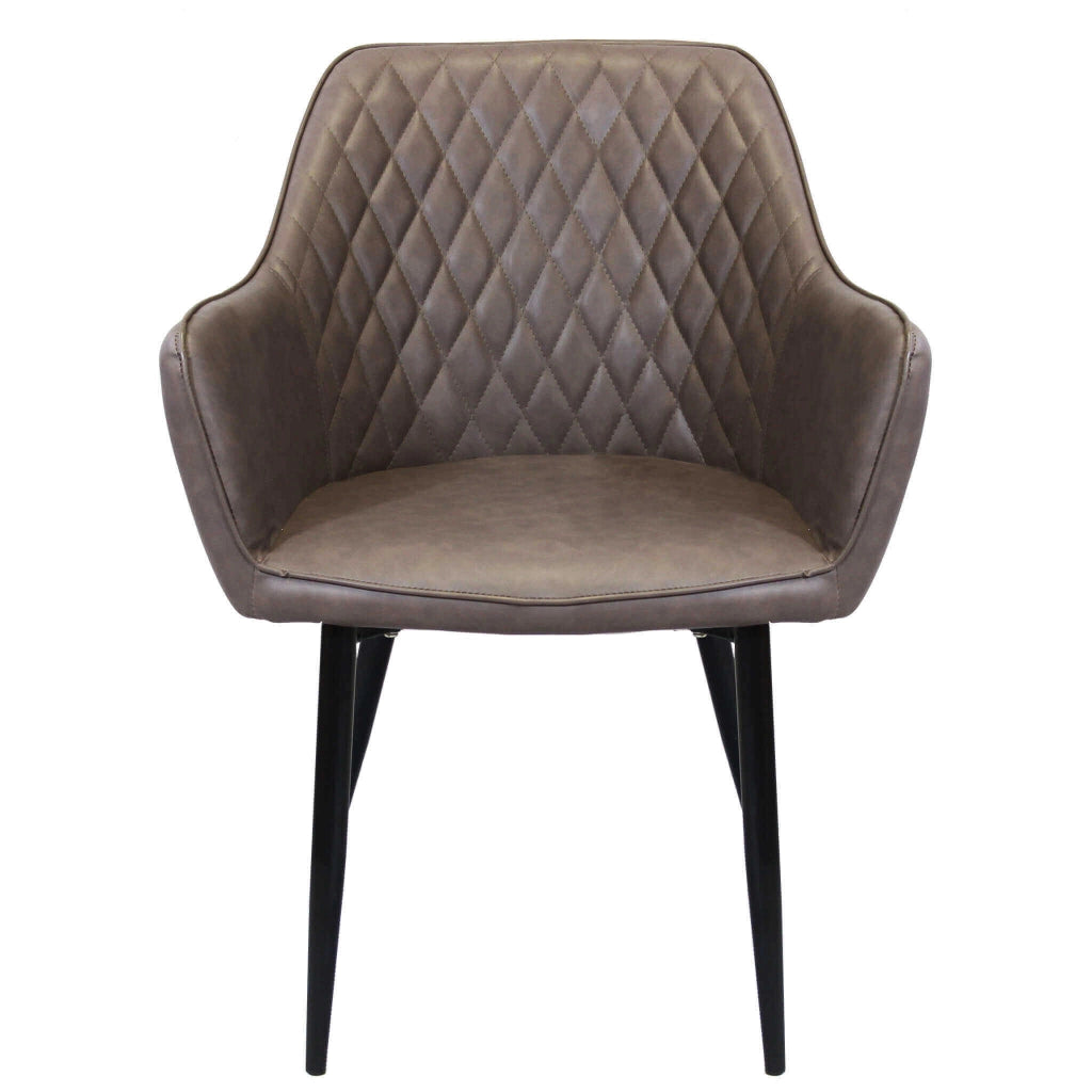 Poltrona per Sala da Pranzo in Ecopelle Metallo cm 48x62x83 - ROBIN