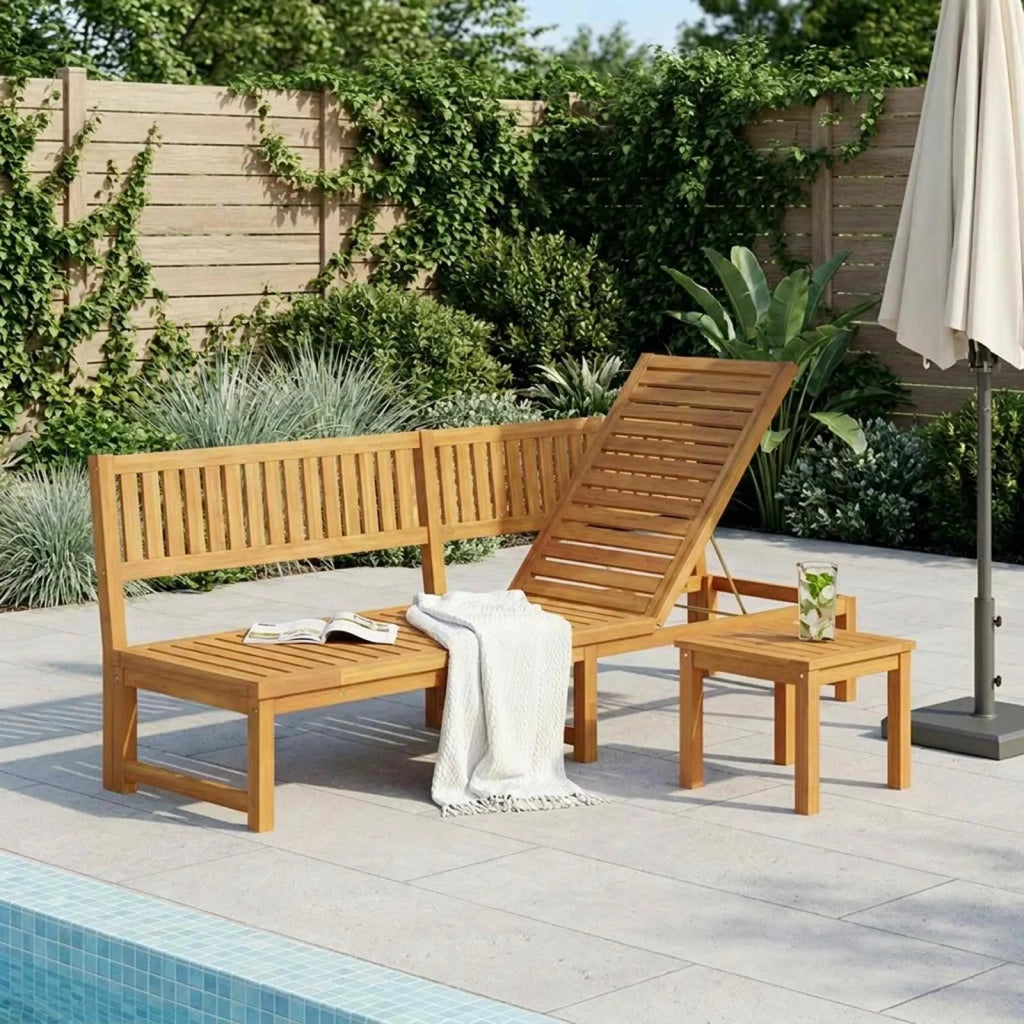 Lettino da sole Olio Naturale 200 x 57 x 75cm 4108111