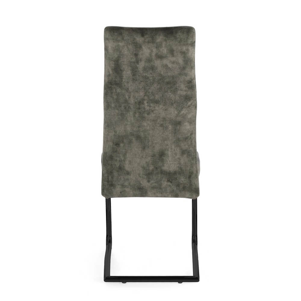 Set di 4 Sedie Imbottite in Velluto con Gambe in Acciaio - ASHER